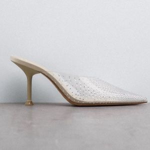 Zara Sparkly High Heel Mules